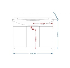 Misty Тумба с раковиной Джулия 105 прямая коричневая – фотография-3